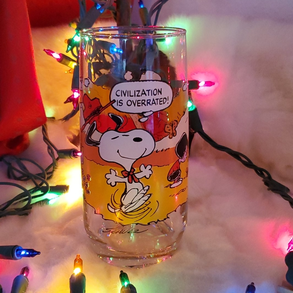 Vintage McDonald's "Civilization" Peanuts Glass